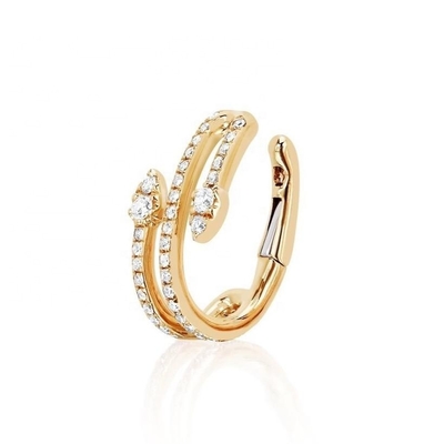 Manche d'oreille à déchirure en diamant en argent sterling 925 pour les options de placage de mariage