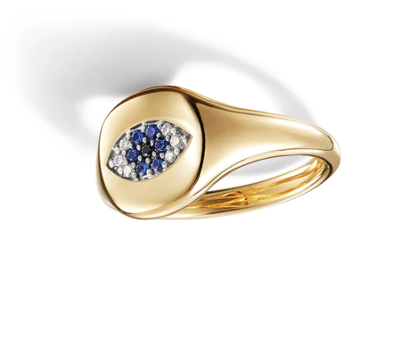 Collectables de câble brésilien Evil Eye Mini Ringe 18K Or Blanc CZ 925 Argent