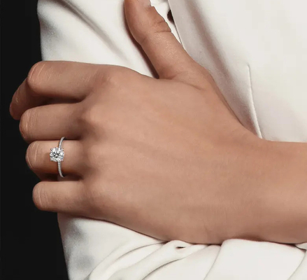 925 argent brésilien rond blanc CZ bague de fiançailles bijoux de qualité