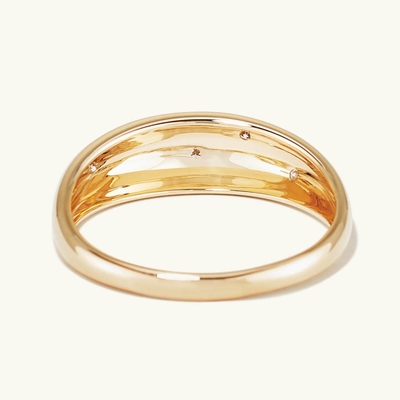 Anneaux de bande d'éternité Brésilien 18K or bijoux étoile 925 Sterling argent dôme bague pour femmes