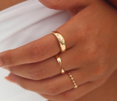 Anneaux de bande d'éternité Brésilien 18K or bijoux étoile 925 Sterling argent dôme bague pour femmes