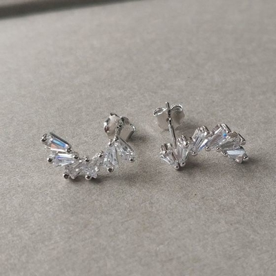Boucles d'oreilles en zirconium pour femmes bijoux Vermeil Boucles d'oreilles glacées
