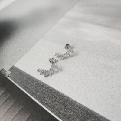 Boucles d'oreilles en zirconium pour femmes bijoux Vermeil Boucles d'oreilles glacées