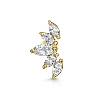 Boucles d'oreilles en rhodium plaqué en or Blanc CZ pour les femmes Style de port quotidien