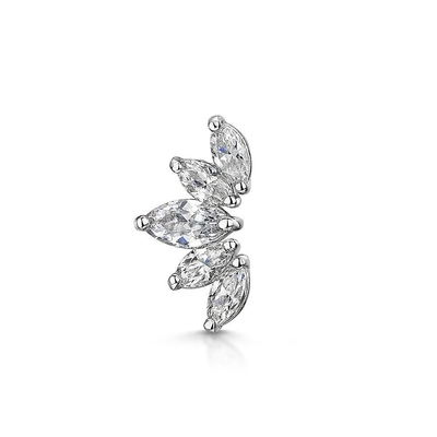 Boucles d'oreilles en rhodium plaqué en or Blanc CZ pour les femmes Style de port quotidien