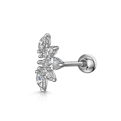 Boucles d'oreilles en rhodium plaqué en or Blanc CZ pour les femmes Style de port quotidien