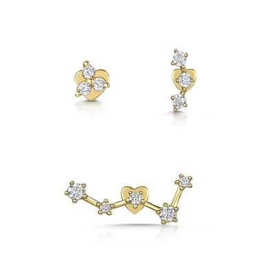 OEM Constella Boucles d'oreilles en or blanc 925 18 carats Boucles d'oreilles en or blanc