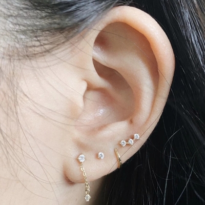 OEM Constella Boucles d'oreilles en or blanc 925 18 carats Boucles d'oreilles en or blanc