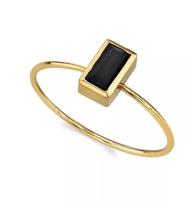 Anneau de cristal de zirconium cube de 14K en or plongé