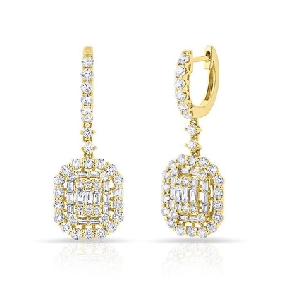 Boucles d'oreilles blanches en argent sterling 925 style classique pour les fiançailles et les mariages