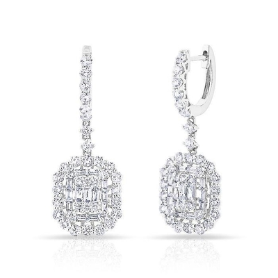 Boucles d'oreilles blanches en argent sterling 925 style classique pour les fiançailles et les mariages