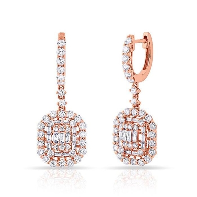 Boucles d'oreilles blanches en argent sterling 925 style classique pour les fiançailles et les mariages