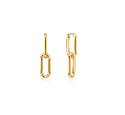 L'occasion de mariage simple câble argenté lien de boucle Boucle d'oreille 30mm hauteur design élégant