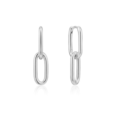L'occasion de mariage simple câble argenté lien de boucle Boucle d'oreille 30mm hauteur design élégant