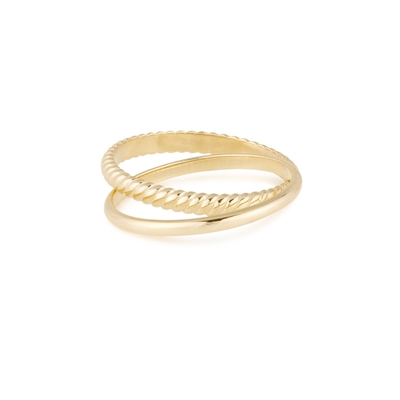 18K plaqué en or fait à la main ensemble bande plat 925 Sterling Silver Rings pour les femmes