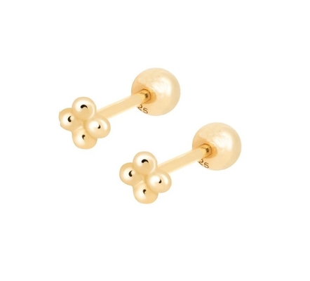 6 mm en argent miniature à perles à bille Barbell Boucles d'oreilles à vis à dos bijoux