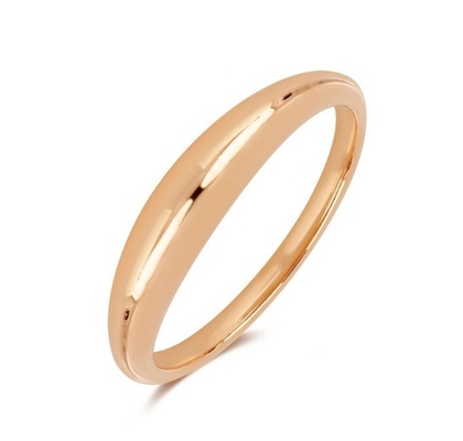 Anneaux féminins en argent plat plaqué en or 18K