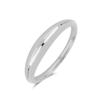 Anneaux féminins en argent plat plaqué en or 18K