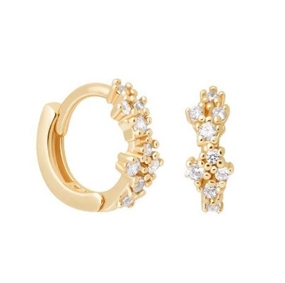 Des boucles d'oreilles en forme de fleur blanche CZ 925 Sterling Silevr Huggies pour femmes