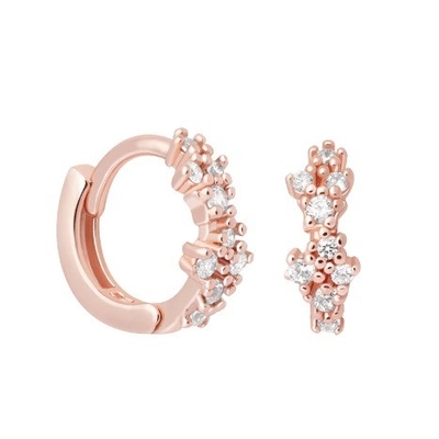 Des boucles d'oreilles en forme de fleur blanche CZ 925 Sterling Silevr Huggies pour femmes