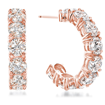 Grand diamant blanc CZ Boucle d'oreille pour l'occasion de l'anniversaire en argent sterling 925