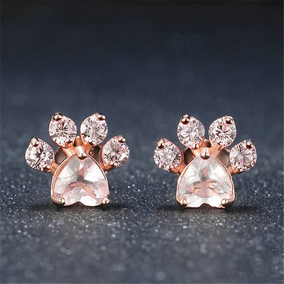 Des empreintes d'animaux pour enfants Des boucles d'oreilles en cuivre 925 sterling