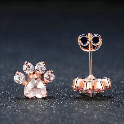 Des empreintes d'animaux pour enfants Des boucles d'oreilles en cuivre 925 sterling
