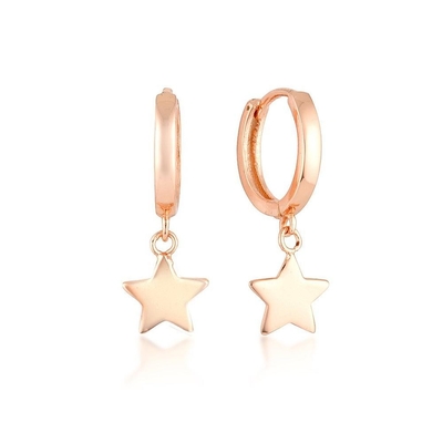 En cuivre 14K or étoile en forme de boucle d'oreille pour les femmes bijoux simples de tous les jours