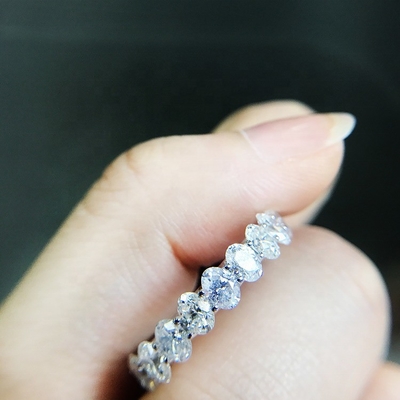 Clair CZ Ovale Eternity Band Anneau de bijoux type Anneau d'éternité en argent pour femme