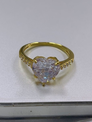 Technologie d'insertion de micro-insert Découpe de cœur CZ pierre 925 argent sterling Anneaux de fiançailles