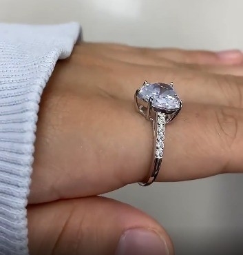 Technologie d'insertion de micro-insert Découpe de cœur CZ pierre 925 argent sterling Anneaux de fiançailles