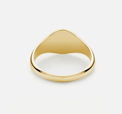 18K plaqué en or personnalisé gravure Signet 925 Sterling Argent Unisexe joyaux fins bagues