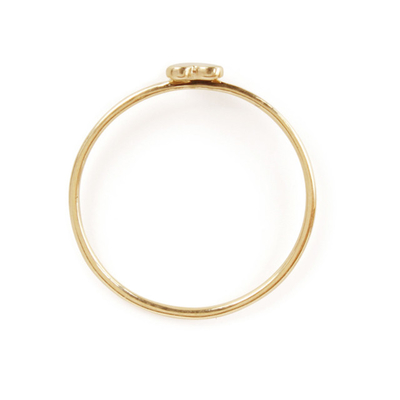 Délicat Design Simple Anneau de cœur Véritable 925 Sterling Argent 18K Plaqué en or sans tache