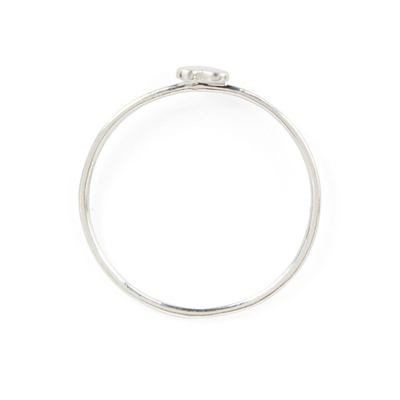 Délicat Design Simple Anneau de cœur Véritable 925 Sterling Argent 18K Plaqué en or sans tache