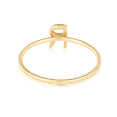 bijoux en argent personnalisé 18K plaqué en or empilage initial CZ Anneaux minces pour femmes