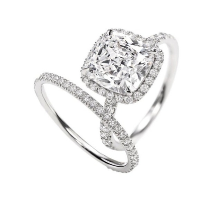 Europe et Amérique Tendance Argent Sterling Ensemble de bague de fiançailles en argent plaqué