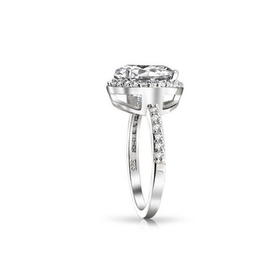 925 Sterling Silver 10mm Blanc CZ Solitaire Ringe de fiançailles avec pierre principale Taille 10mm