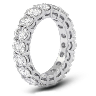 925 Sterling Silver 4mm CZ Eternity Band Ring Eco-Friendly Oui Plaqué en or rose