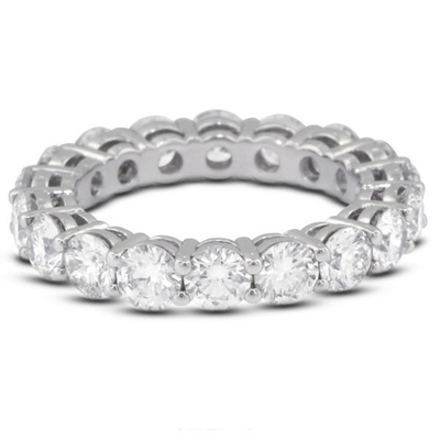 925 Sterling Silver 4mm CZ Eternity Band Ring Eco-Friendly Oui Plaqué en or rose