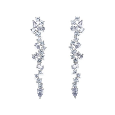 Boucles d'oreilles en cuivre en zircon blanc sur mesure