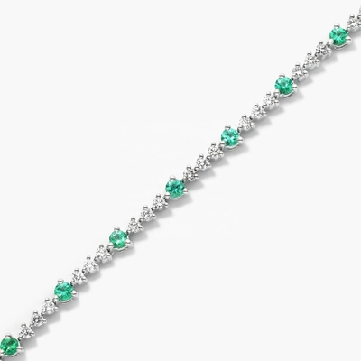Bracelet de tennis en rubis de zircon blanc de 3 mm en coupe ronde Bracelet de tennis en argent sterling