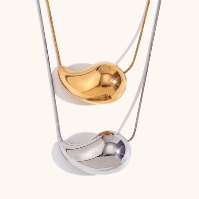 Collier à larmes en or 18K personnalisé 45+5cm Collier à larmes en laiton