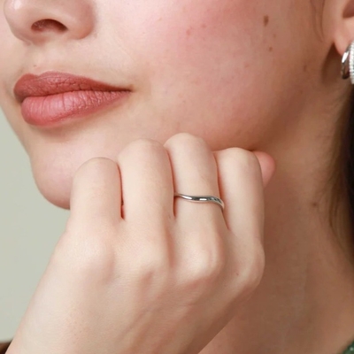 Certificat d'appréciation par une tierce partie 925 Sterling Silver Women's Plain Jewelry Band Ring