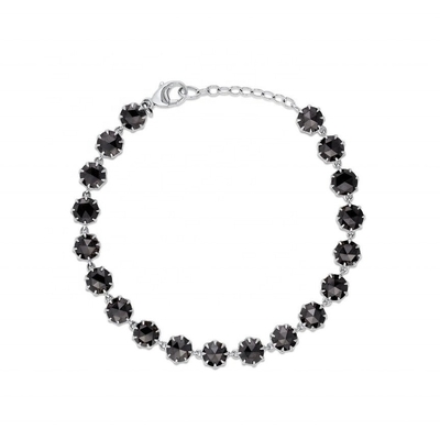 Bracelet de tennis en diamant en cuivre noir enduit de rhodium