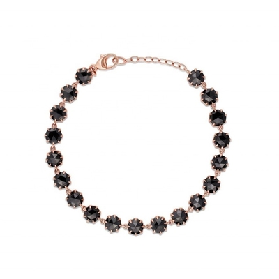 Bracelet de tennis en diamant en cuivre noir enduit de rhodium