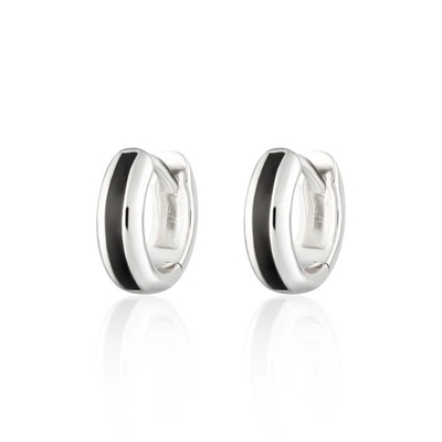 925 Logo personnalisé 18K or plaqué émail rose Boucles d'oreilles Huggie Pour le look chic des femmes