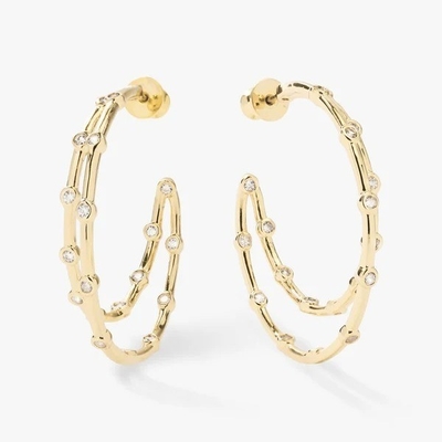 Boucles d'oreilles en zirconium cube blanc ensemble de biselles boucles d'oreilles jumelles 18K or