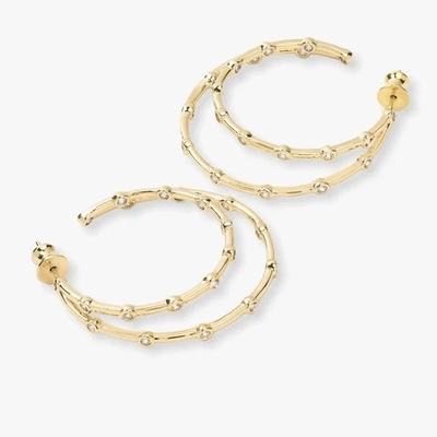 Boucles d'oreilles en zirconium cube blanc ensemble de biselles boucles d'oreilles jumelles 18K or