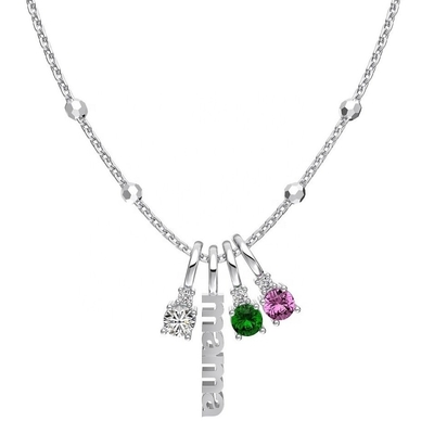 Collier en argent blanc CZ 4mm 925 Collier en pierre de zircon