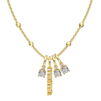 Collier en argent blanc CZ 4mm 925 Collier en pierre de zircon